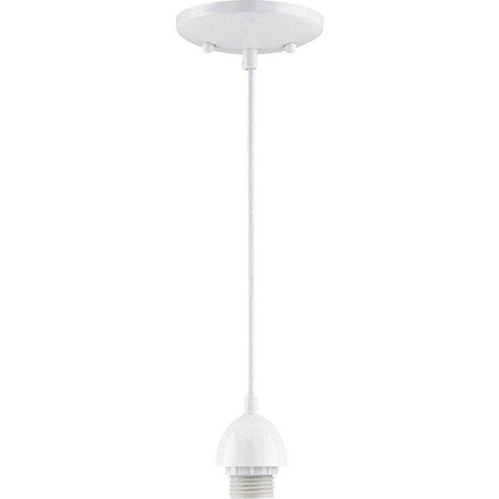 1 Light White Adjustable Mini Pendant 7028600 – The Home Depot Intended For Home Depot Pendant Lights (Photo 1 of 15)