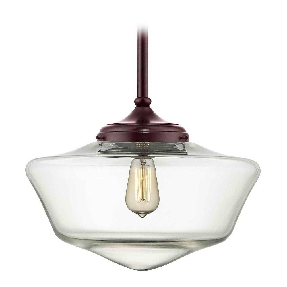 16 Inch Bronze Clear Glass Schoolhouse Pendant Light | Fa6 220 Pertaining To Large Schoolhouse Pendant Lights (View 12 of 15)