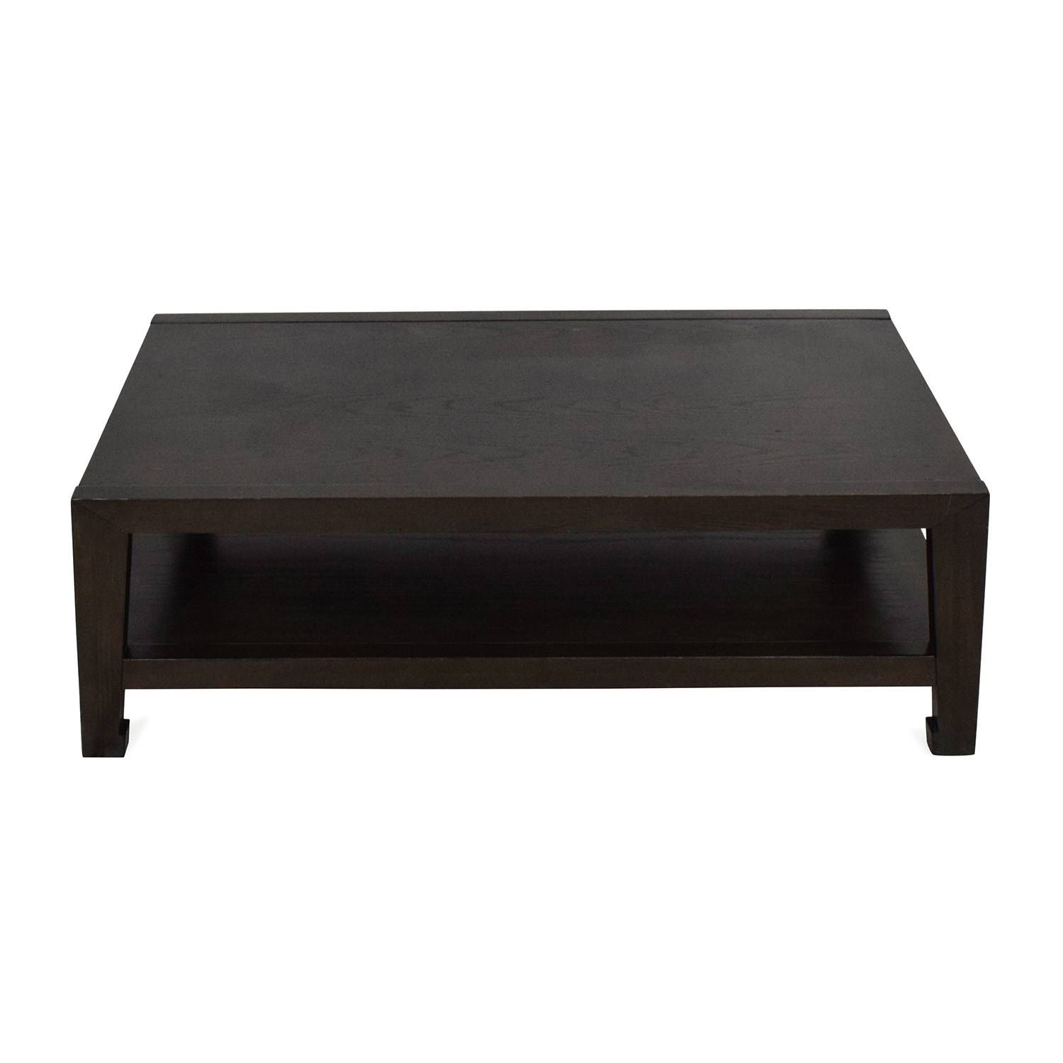 77% Off – Wooden & Tiled Coffee Table / Tables In Dark Wood Coffee Tables (View 7 of 15)