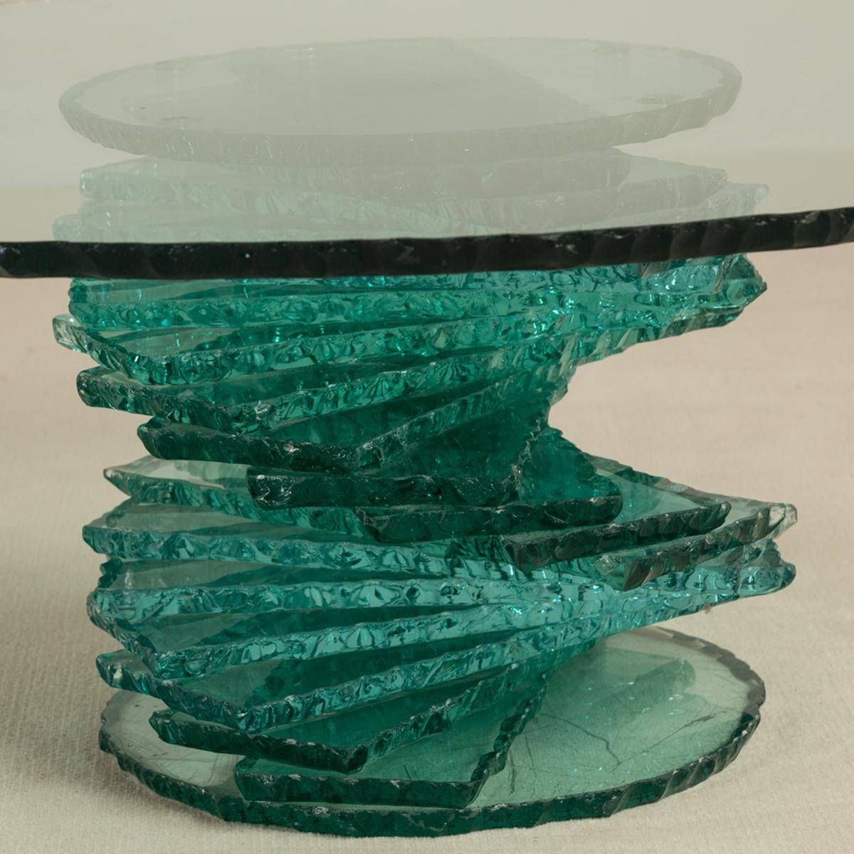 A Late 20th Century Spiral Pedestal Based Glass Coffee Table Intended For Spiral Glass Coffee Table (View 15 of 15)