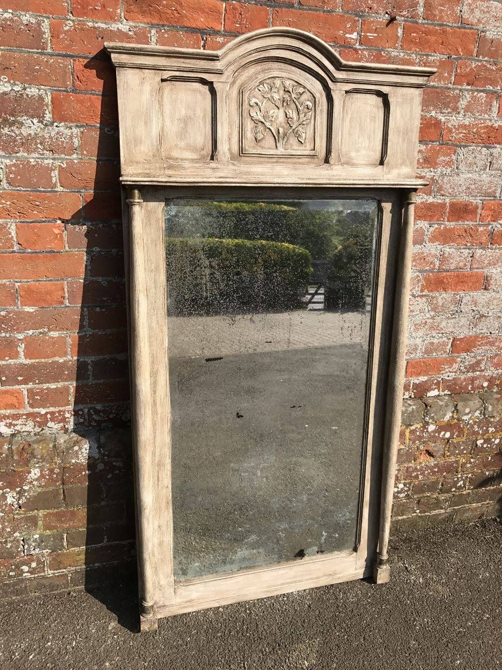 A Wonderful Large Antique 19th Century French Carved Wood Painted Intended For Antique French Mirrors (View 4 of 15)