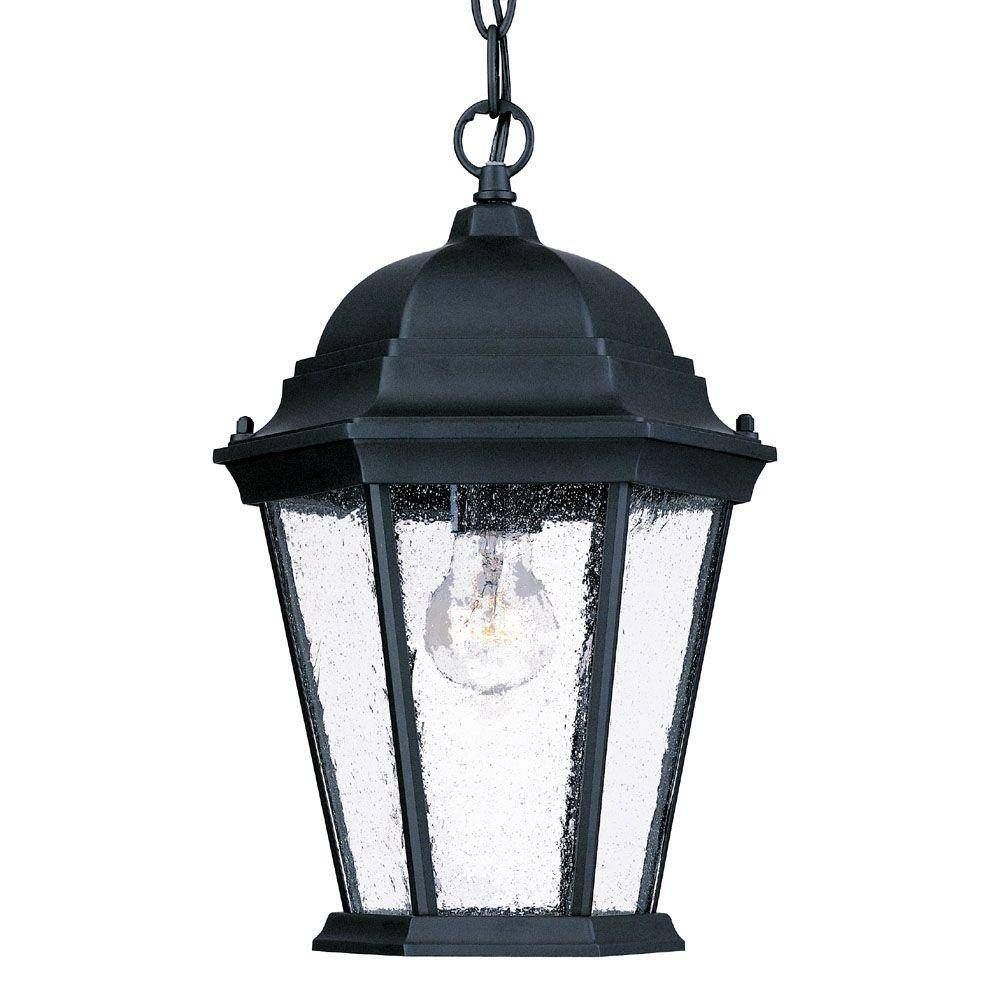 Acclaim Lighting Richmond Collection 1 Light Matte Black Outdoor Pertaining To Home Depot Outdoor Pendant Lights (Photo 3 of 15)
