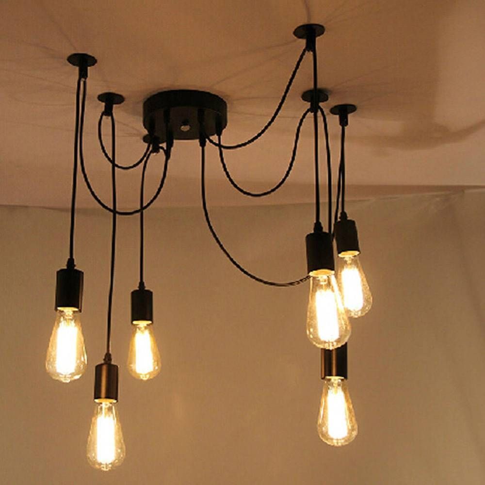 Aliexpress : Buy 6 Arms Vintage Edison Multiple Ajustable Diy Within Diy Suspension Cord Pendant Lights (View 8 of 15)