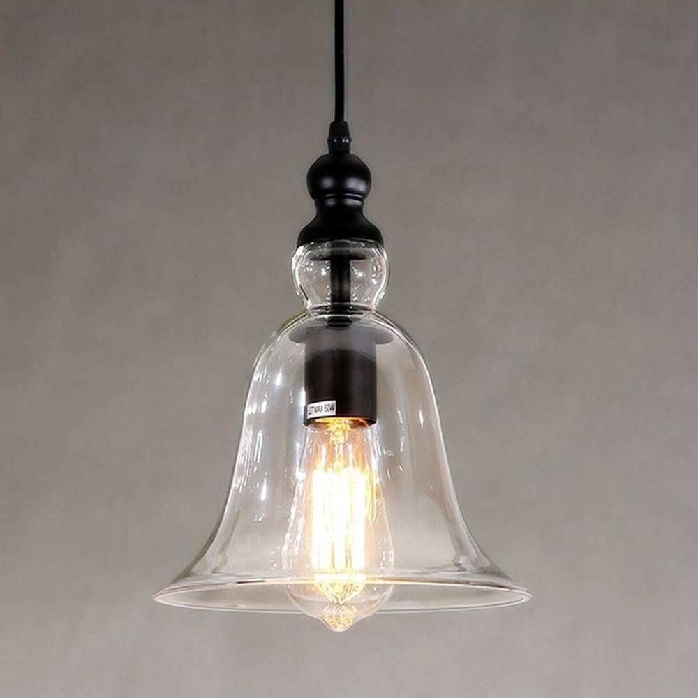 Aliexpress : Buy Modern Glass Bell Shape Pendant Light Vintage Throughout Glass Bell Shaped Pendant Light (View 9 of 15)