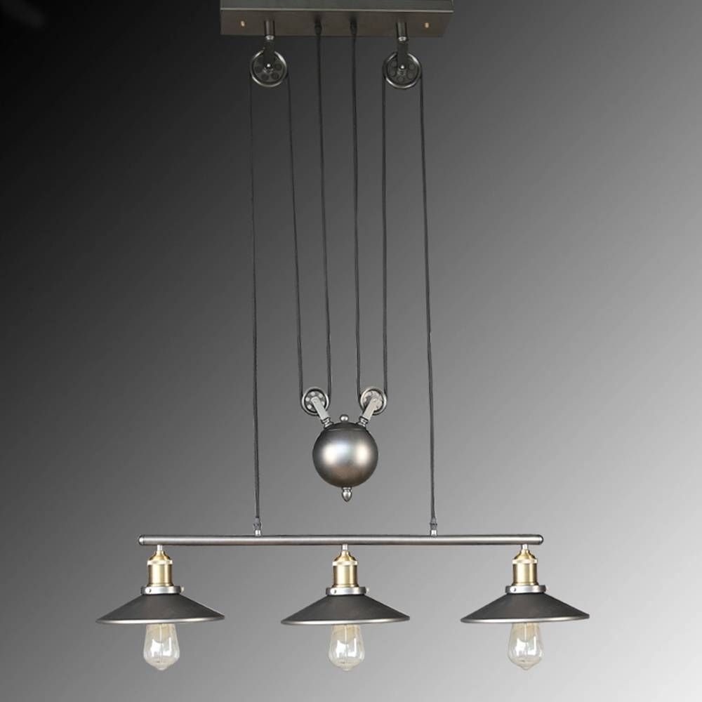 Aliexpress : Buy Nordic Vintage Industrial Celling Lights With Pulley Pendant Lighting (View 7 of 15)