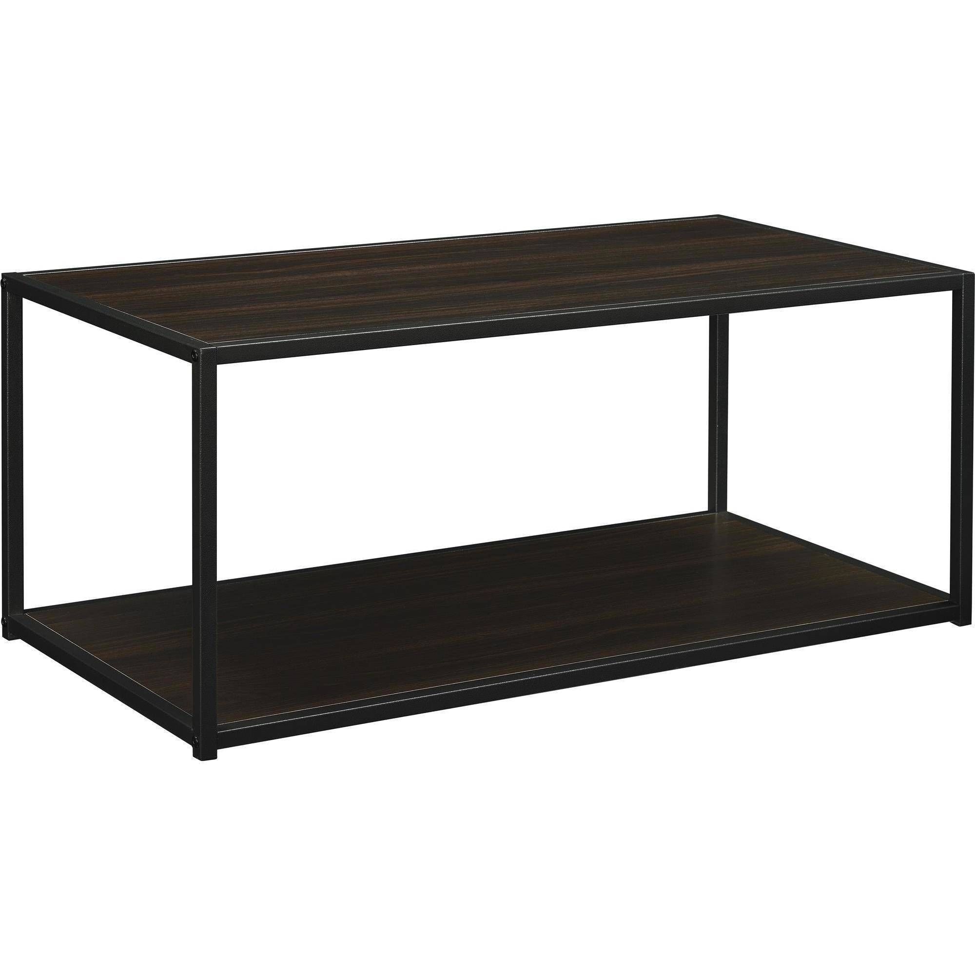 Ameriwood Home Canton Coffee Table With Metal Frame, Distressed Within Wood And Steel Coffee Table (View 11 of 15)
