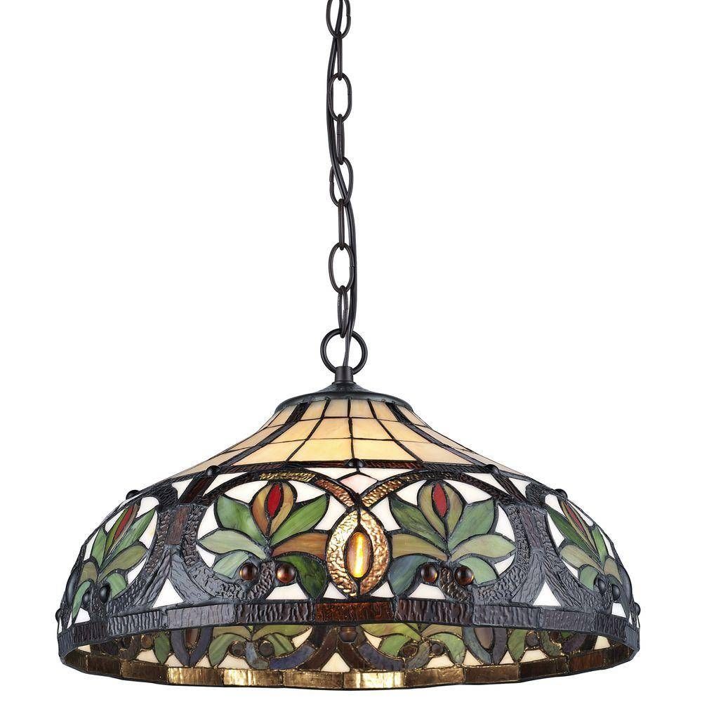 Amora Lighting – Pendant Lights – Hanging Lights – The Home Depot Intended For Tiffany Pendant Lights For Kitchen (Photo 6 of 15)