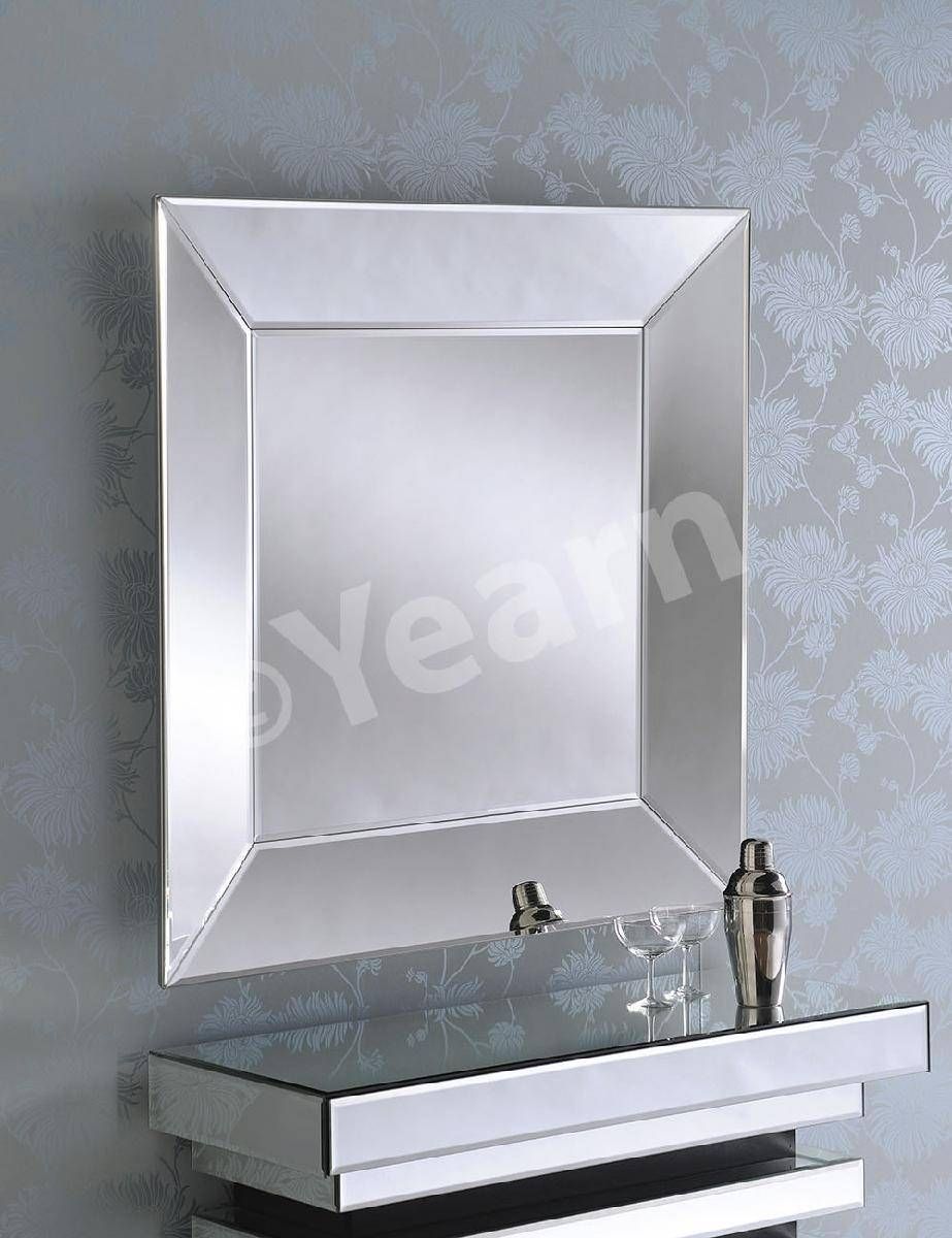 Angled Side Square Frameless Bevelled Art Deco Mirror – £ (View 4 of 15)