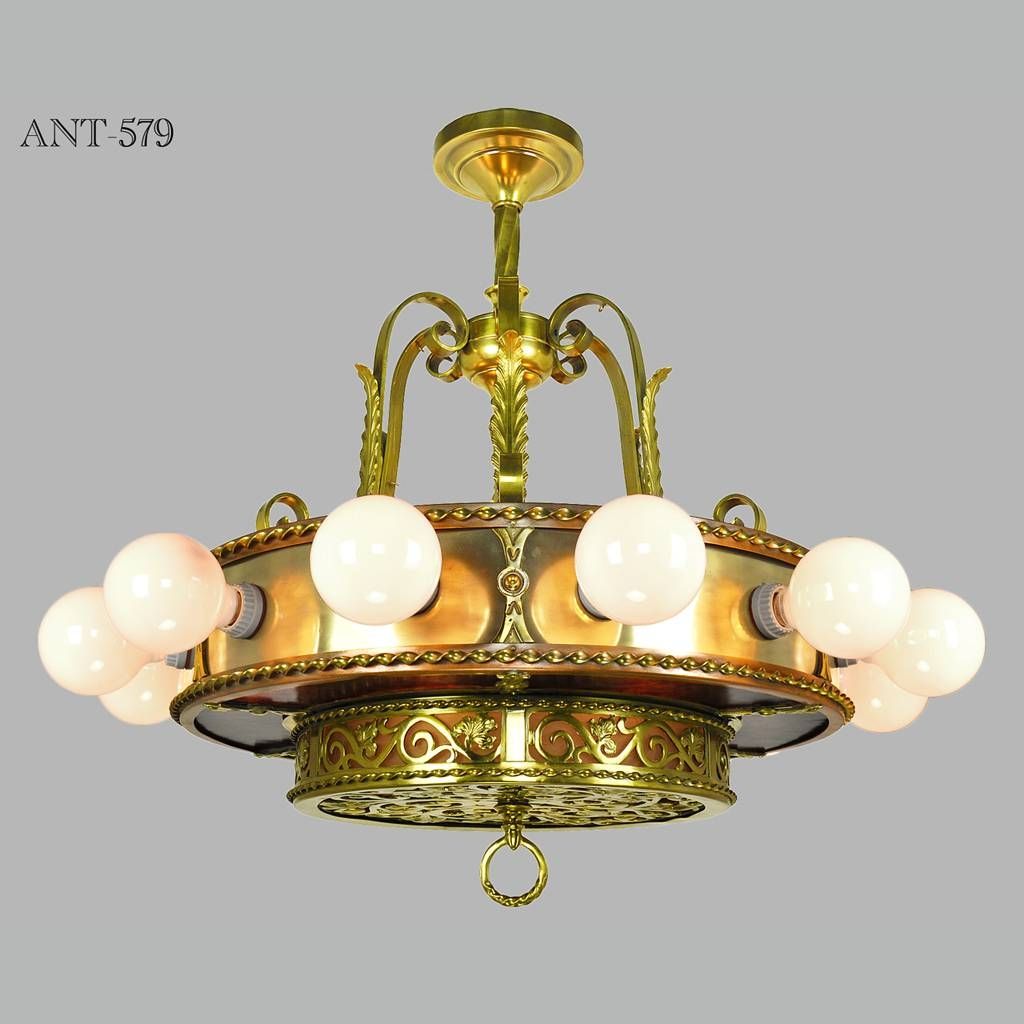 Antique Bare Bulb 18 Light Chandelier 1910s – 1930s Ceiling Pertaining To Bare Bulb Fixtures (Photo 6 of 15)