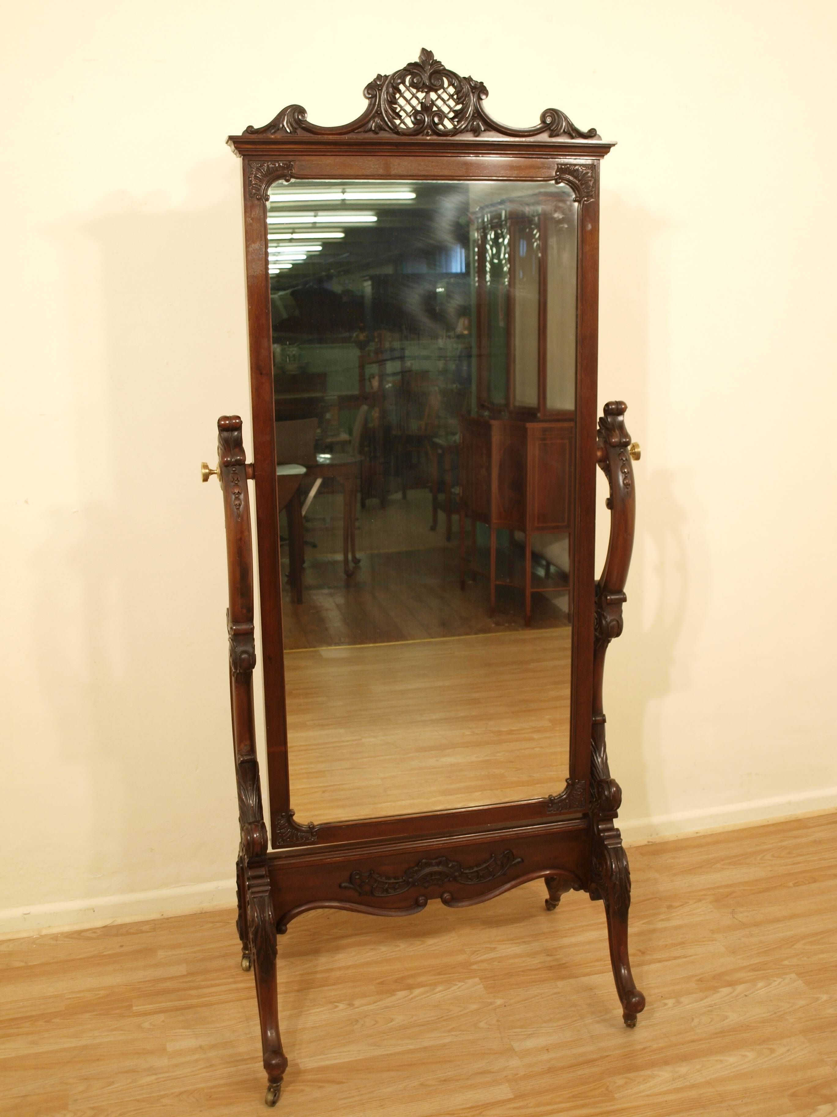 Antique Cheval Mirrors | Christian Davies Antiques With Cheval Freestanding Mirrors (View 14 of 15)