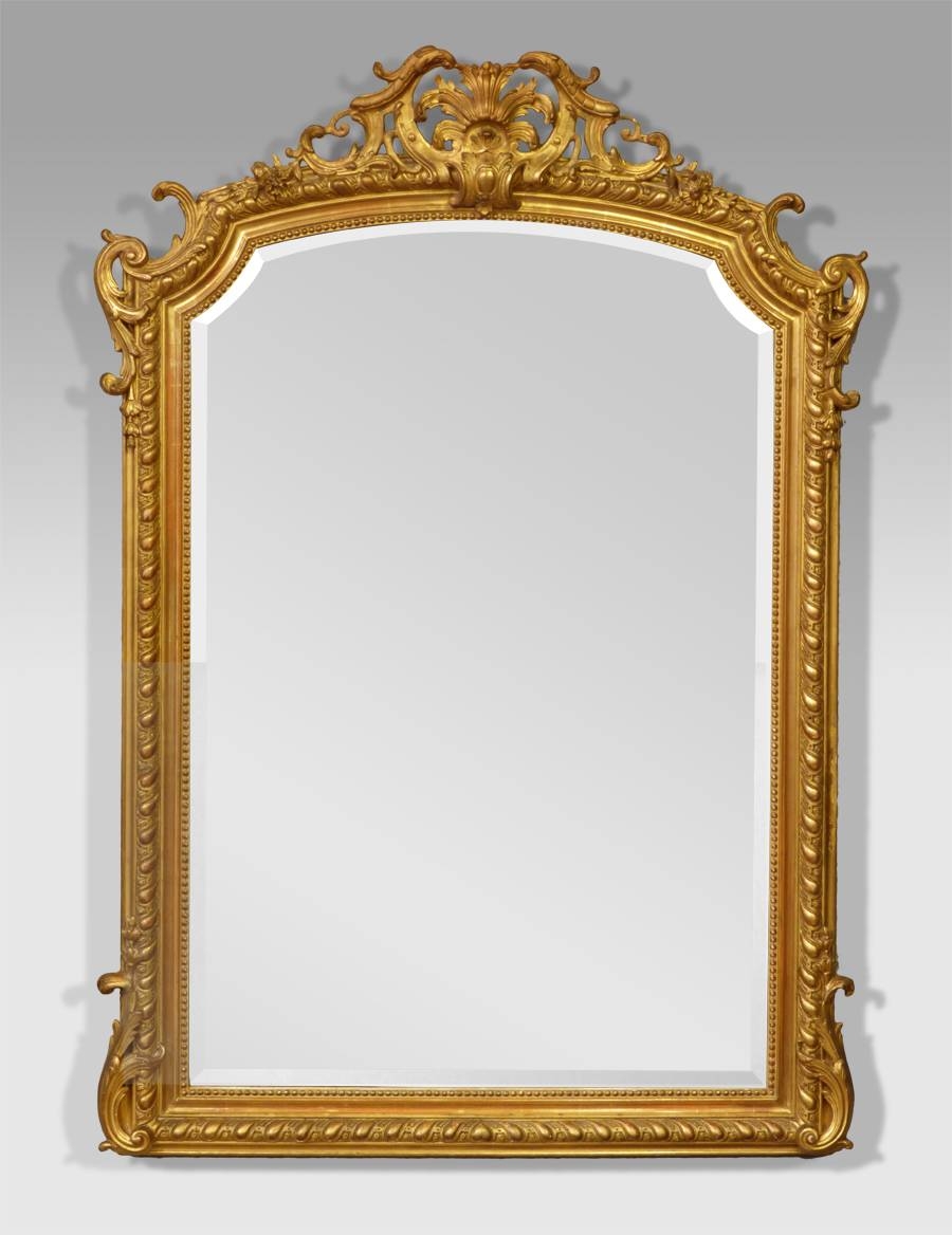 Antique Gilt Mirror, French Antique Mirror, Antique Gold Mirror With Gold Gilt Mirrors (Photo 1 of 15)