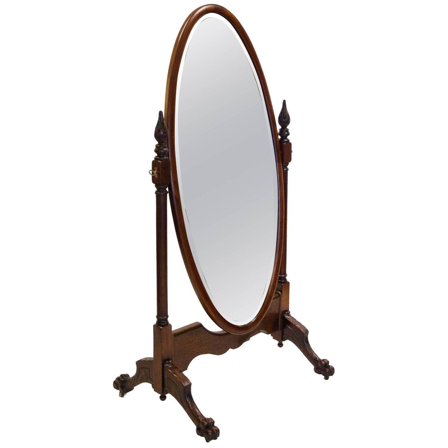 Antique Mahogany Cheval Dressing Mirror At 1stdibs In Vintage Standing Mirrors (View 4 of 15)