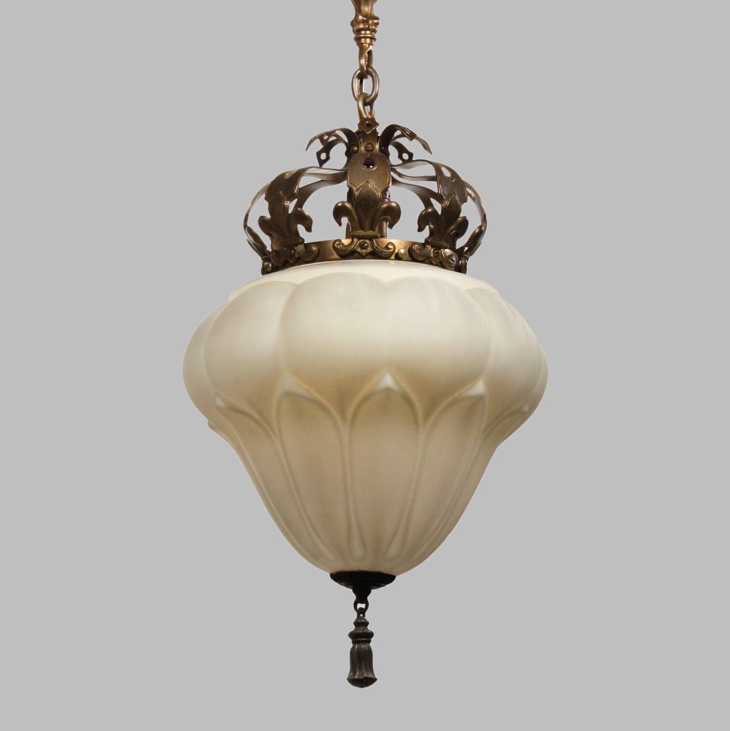 Antique Pendant Light With Fleur De Lis, Early 1900s Pertaining To Fleur De Lis Pendant Lights (Photo 1 of 15)