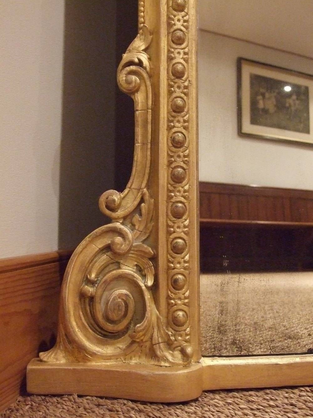 Antiques Atlas – Large Antique Gilt Wood Overmantle Mirror C1880 Intended For Wooden Overmantle Mirrors (View 4 of 15)
