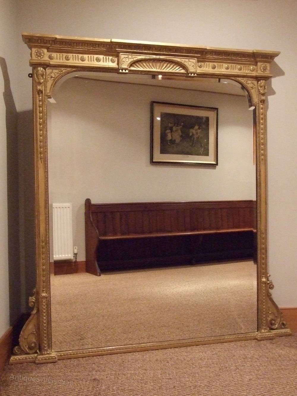 Antiques Atlas – Large Antique Gilt Wood Overmantle Mirror C1880 With Regard To Wooden Overmantle Mirrors (View 3 of 15)