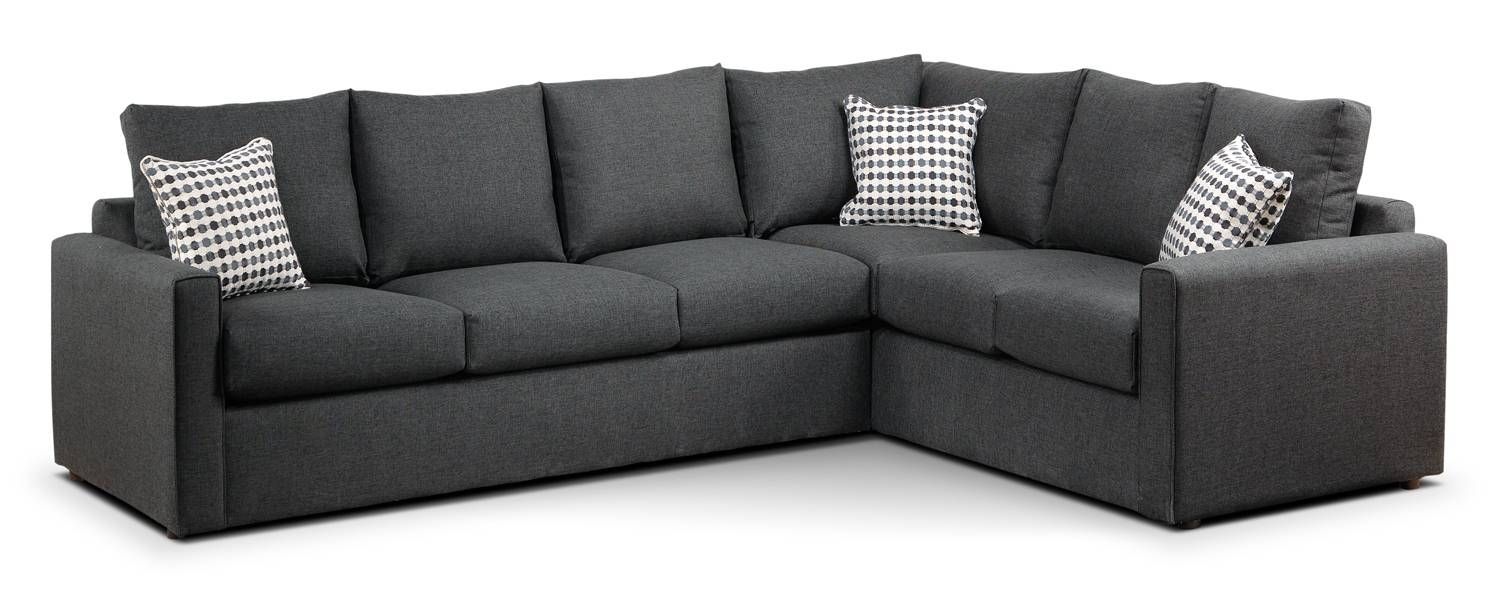 Athina 2 Piece Left Facing Queen Sofa Bed Sectional – Charcoal Within Queen Sofa Beds (View 5 of 15)