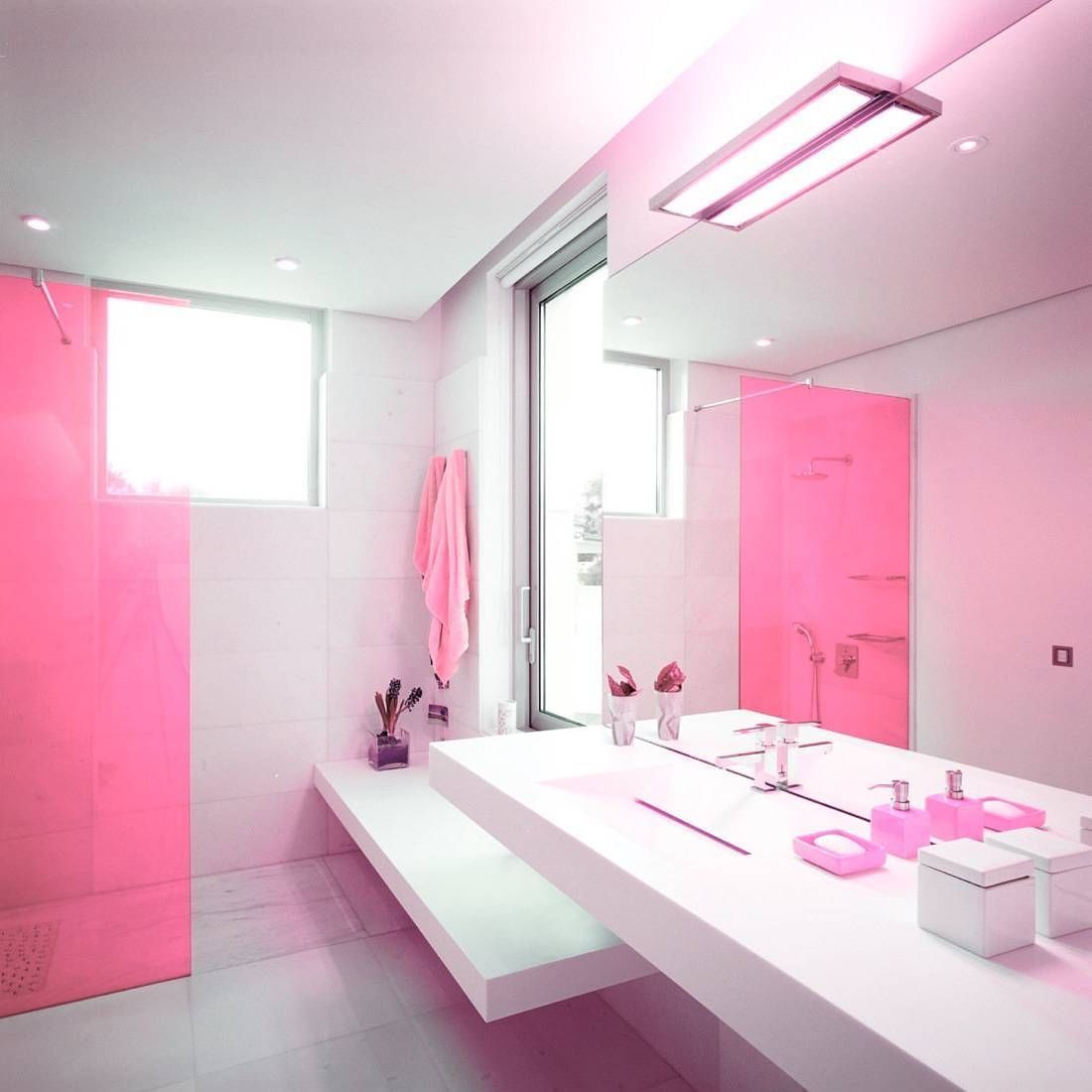 Bathroom : Pink Bathroom Ideas Alongside Shower Head And Pink In Large Pink Mirrors (View 11 of 15)