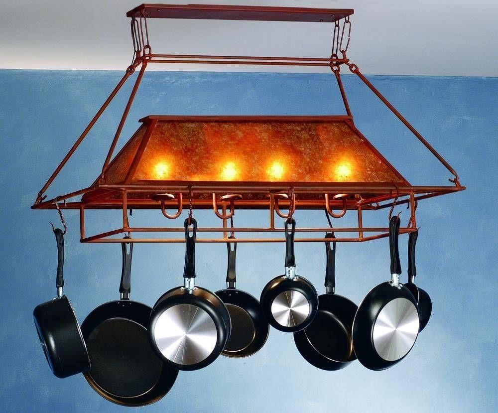 Beauty Pot Rack With Lights | Home Lighting Insight Intended For Pot Holder Lights Fixtures (View 2 of 15)