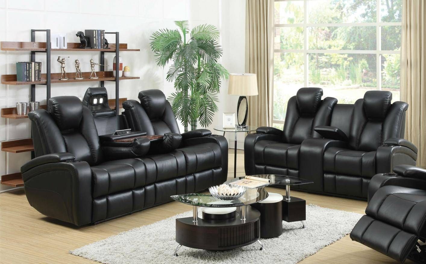 Black Leather Power Reclining Sofa And Loveseat Set – Steal A Sofa Within Reclining Sofas And Loveseats Sets (View 5 of 15)