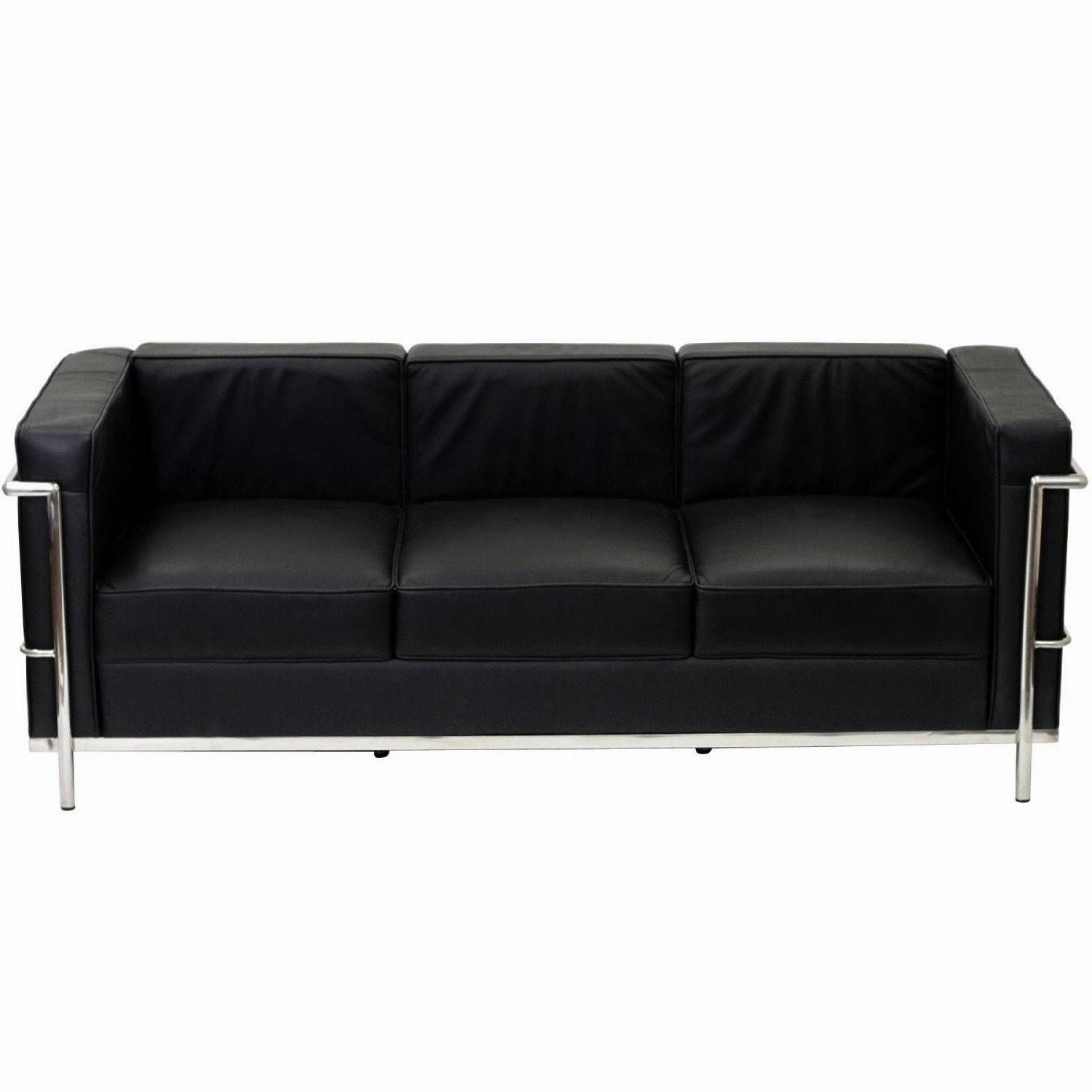 Black Leather Sofa Regarding Black Modern Couches (View 7 of 15)