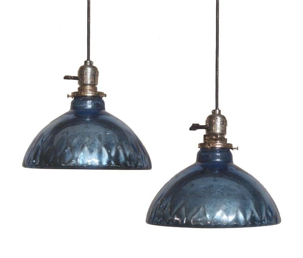 Blue Mercury Glass" Oil Lamp Shade Pendant Lights At 1stdibs Pertaining To Blue Mercury Glass Pendant Lights (View 2 of 15)