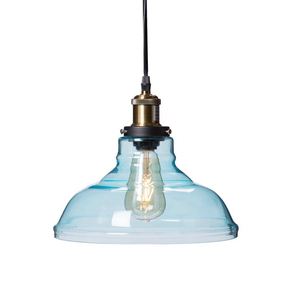 Blue – Pendant Lights – Hanging Lights – The Home Depot Inside Aqua Pendant Lights Fixtures (Photo 1 of 15)