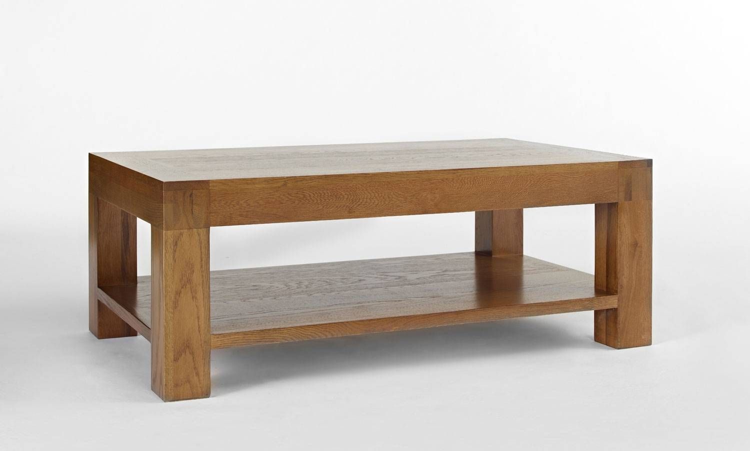 Bordeaux Oak Coffee Table With Shelf & Drawer Inside Reclaimed Oak Coffee Tables (View 8 of 15)