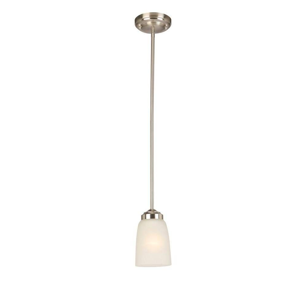 Brushed Nickel – Pendant Lights – Hanging Lights – The Home Depot Within Hampton Bay Mini Pendant Lights (View 6 of 15)