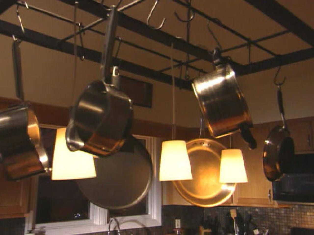 Build A Hanging Pot Rack | Hgtv Pertaining To Pot Rack Pendant Lights (View 4 of 15)
