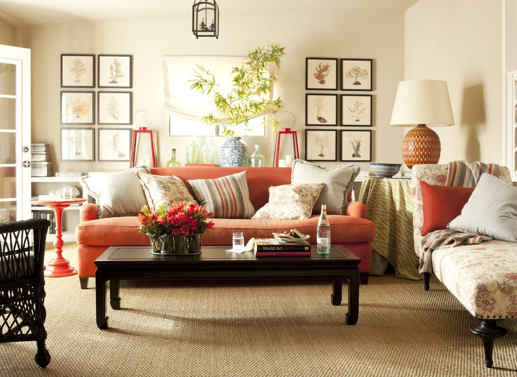 burnt orange couch living room ideas