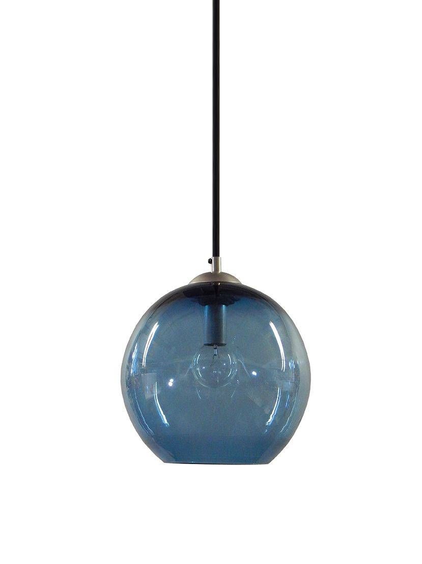 Buy A Custom Steel Blue Gumball Hand Blown Glass Pendant Lighting Pertaining To Hand Blown Glass Pendant Lights (View 9 of 15)