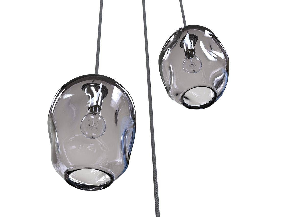 Buy Hand Made River Rock Cluster Pendant Lighting Hand Blown Glass Throughout Hand Blown Glass Pendants (View 6 of 15)