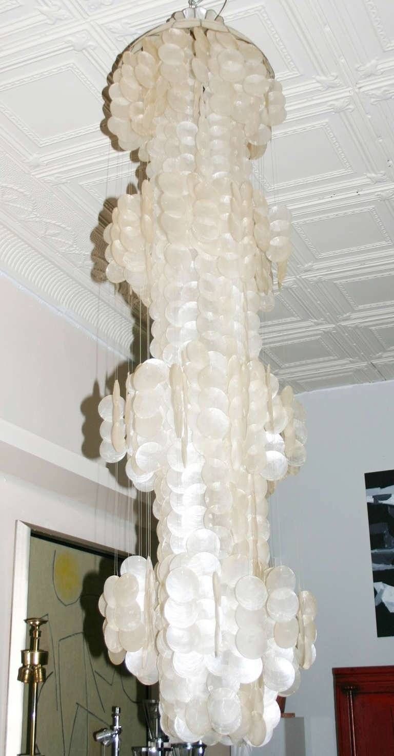 Capiz Shell Chandelier At 1stdibs With Regard To Shell Lights Shades (Photo 9 of 15)
