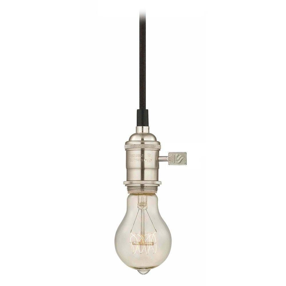 Chrome Bare Bulb Pendant Light With Squirrel Edison Bulb – 60 Intended For Bare Bulb Pendant Lights (View 3 of 15)