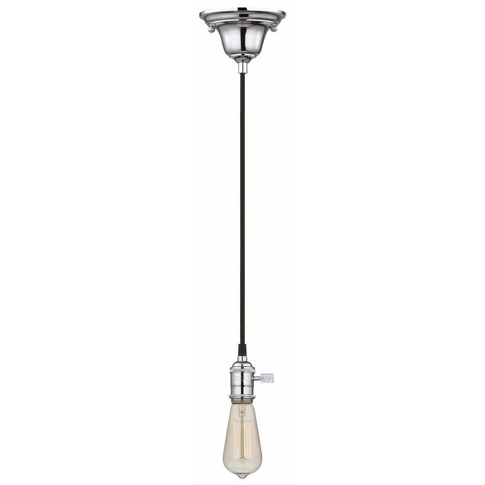 Chrome Bare Bulb Pendant Light With Squirrel Edison Bulb – 60 Throughout Bare Bulb Pendant Lights (View 15 of 15)