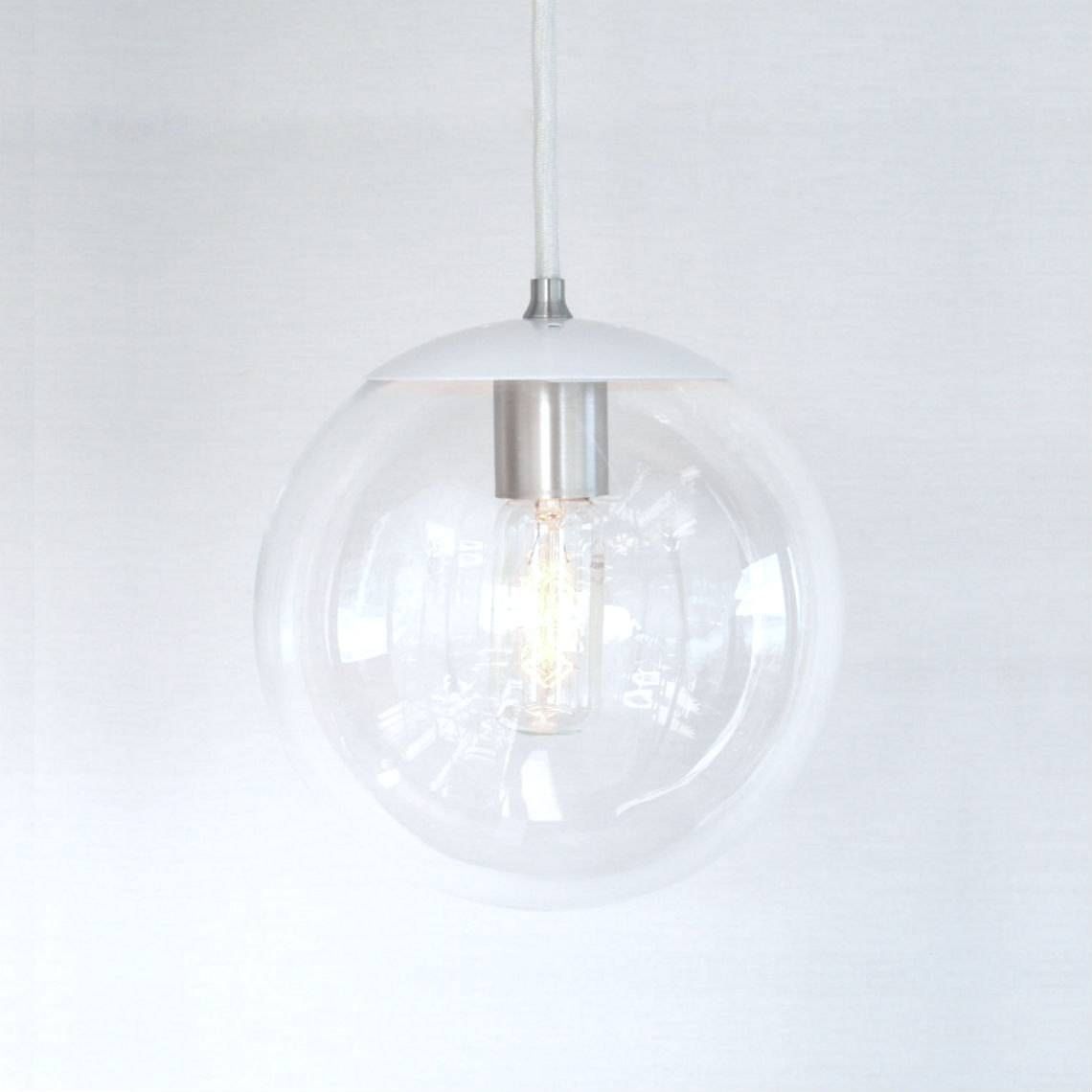 Clear Glass Globe Pendant Light – Aneilve Within Large Glass Ball Pendant Lights (View 11 of 15)