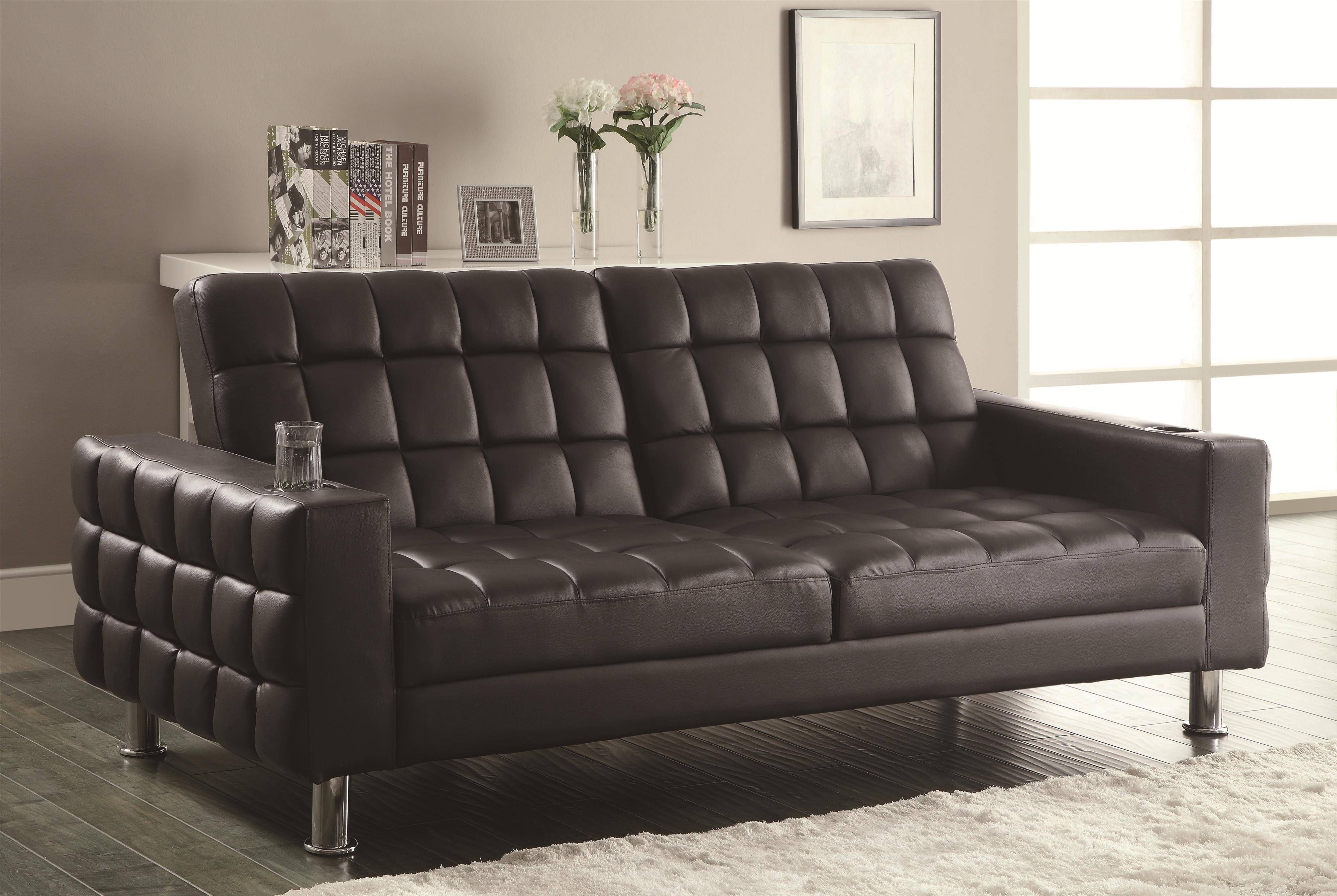 Coaster Sofa Beds And Futons Adjustable Sofa Bed With Cup Holders Regarding Coaster Futon Sofa Beds (View 9 of 15)