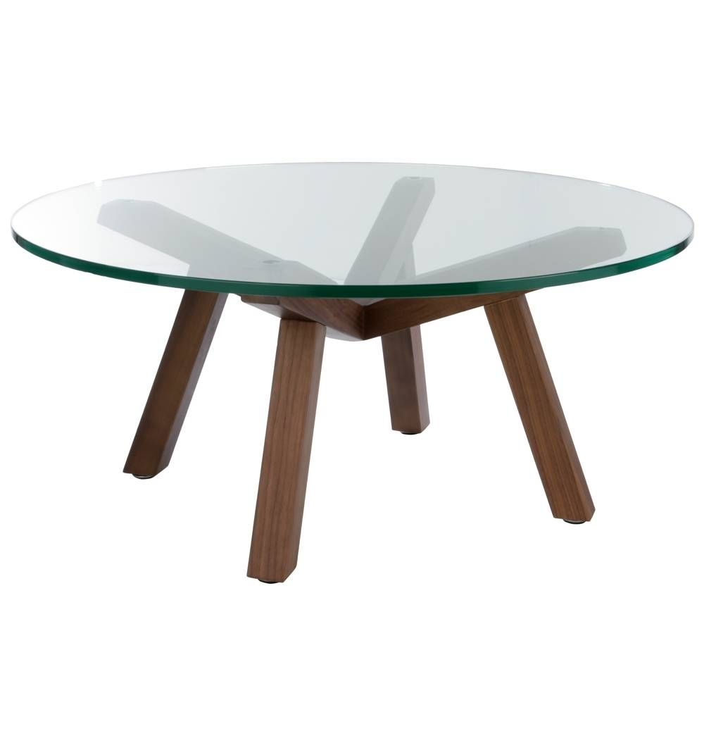 15 Best Collection of Round Wood and Glass Coffee Tables