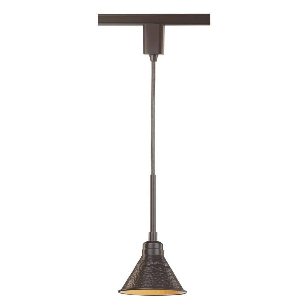 Commercial Electric Led Linear Track/direct Wire Rustic Hammered Regarding Track Lighting Pendants (View 10 of 15)
