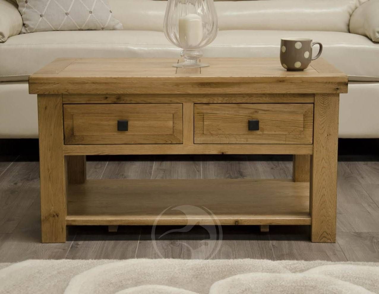 Coniston Rustic Solid Oak Coffee Table With Drawers | Oak Furniture Uk Intended For Rustic Oak Coffee Tables (View 15 of 15)
