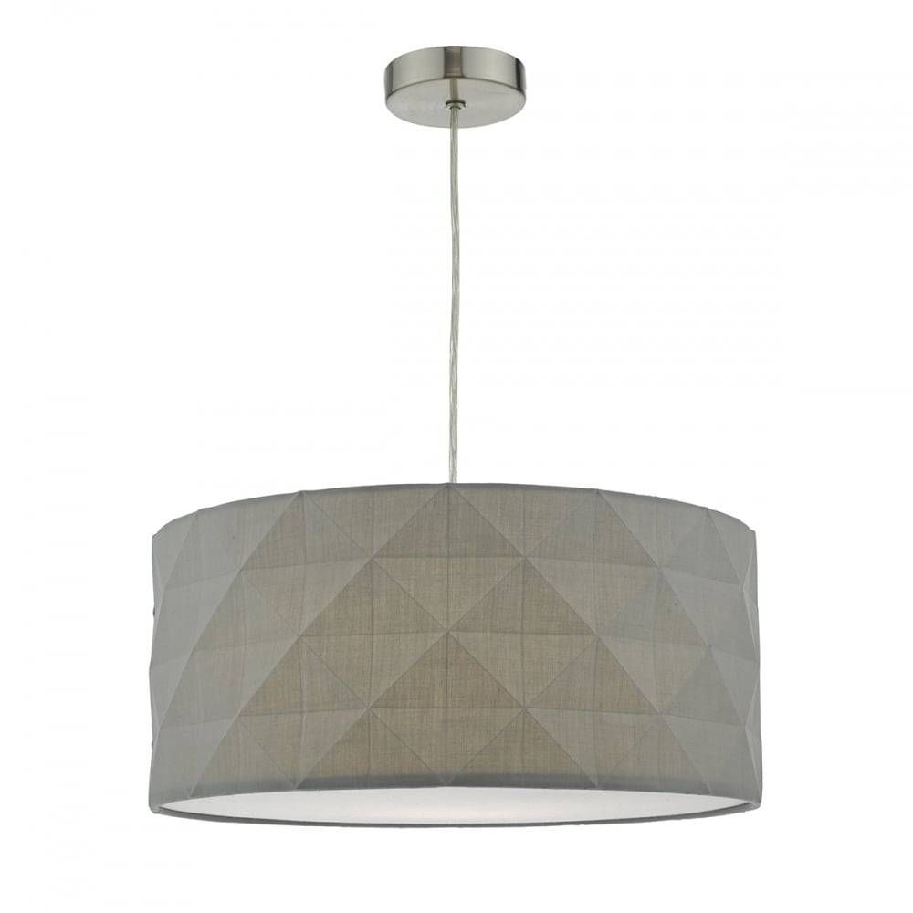 Contemporary Faceted Cotton Easy Fit Pendant Shade Throughout Easy Fit Pendant Lights (Photo 15 of 15)