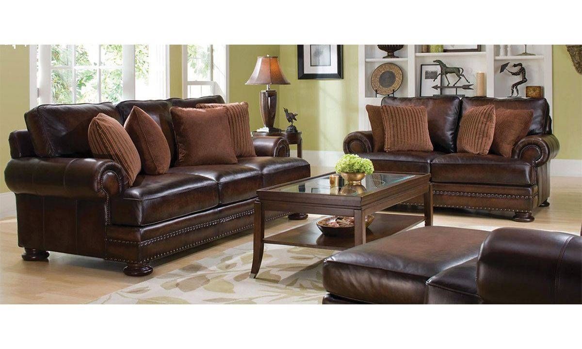 Corbin 100% Leather & Feather Sofa – 92 Inch | The Dump Throughout Brown Leather Sofas With Nailhead Trim (View 4 of 15)