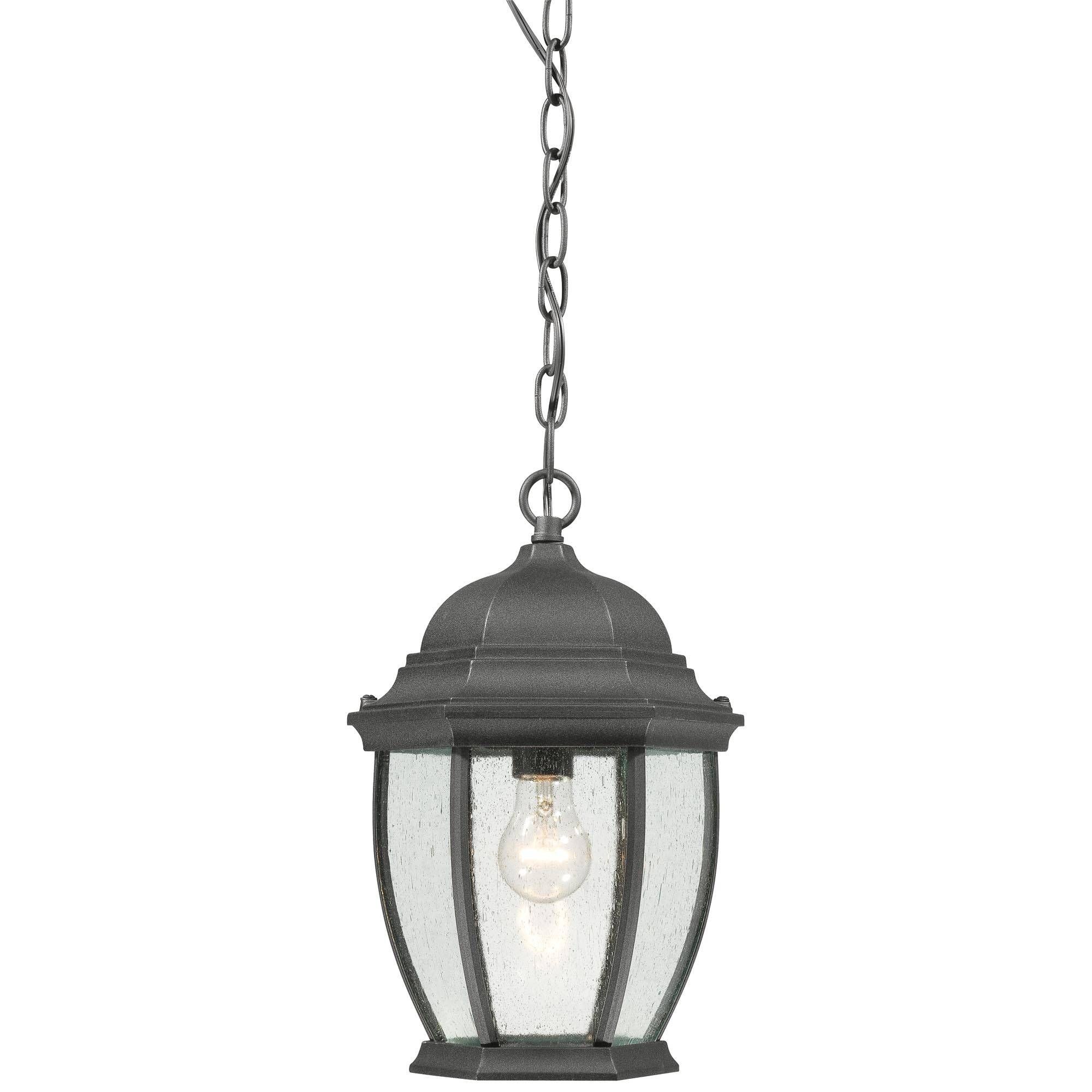 Covington 1 Light Outdoor Hanging Lantern In Black Finish Sl92337 Pertaining To Exterior Pendant Lighting Fixtures (Photo 9 of 15)