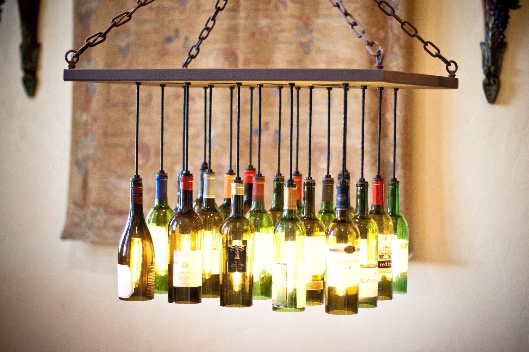 Custom Wine Bottle Chandelierby Gordon Living | Custommade With Regard To Wine Bottle Ceiling Lights (View 6 of 15)