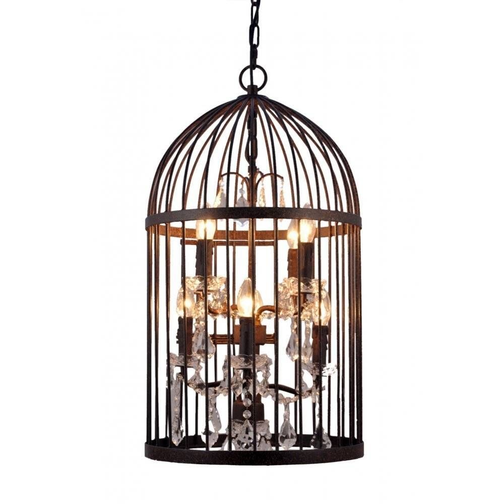 Dark Bronze Bird Cage Lantern | Ceiling Lights |libra Regarding Birdcage Pendant Light Chandeliers (Photo 7 of 15)