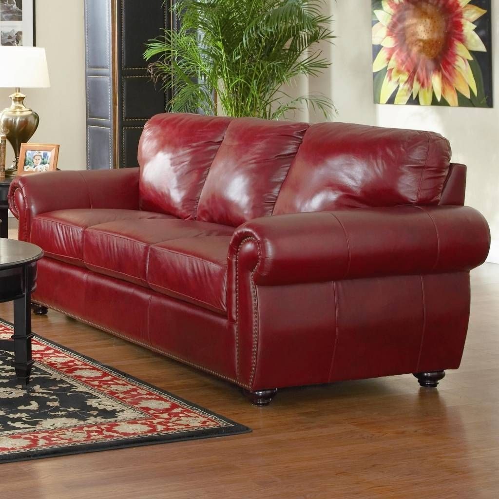 Dark Red Leather Sofa For Home | Cheapfurniture Online Throughout Dark Red Leather Couches (View 6 of 15)