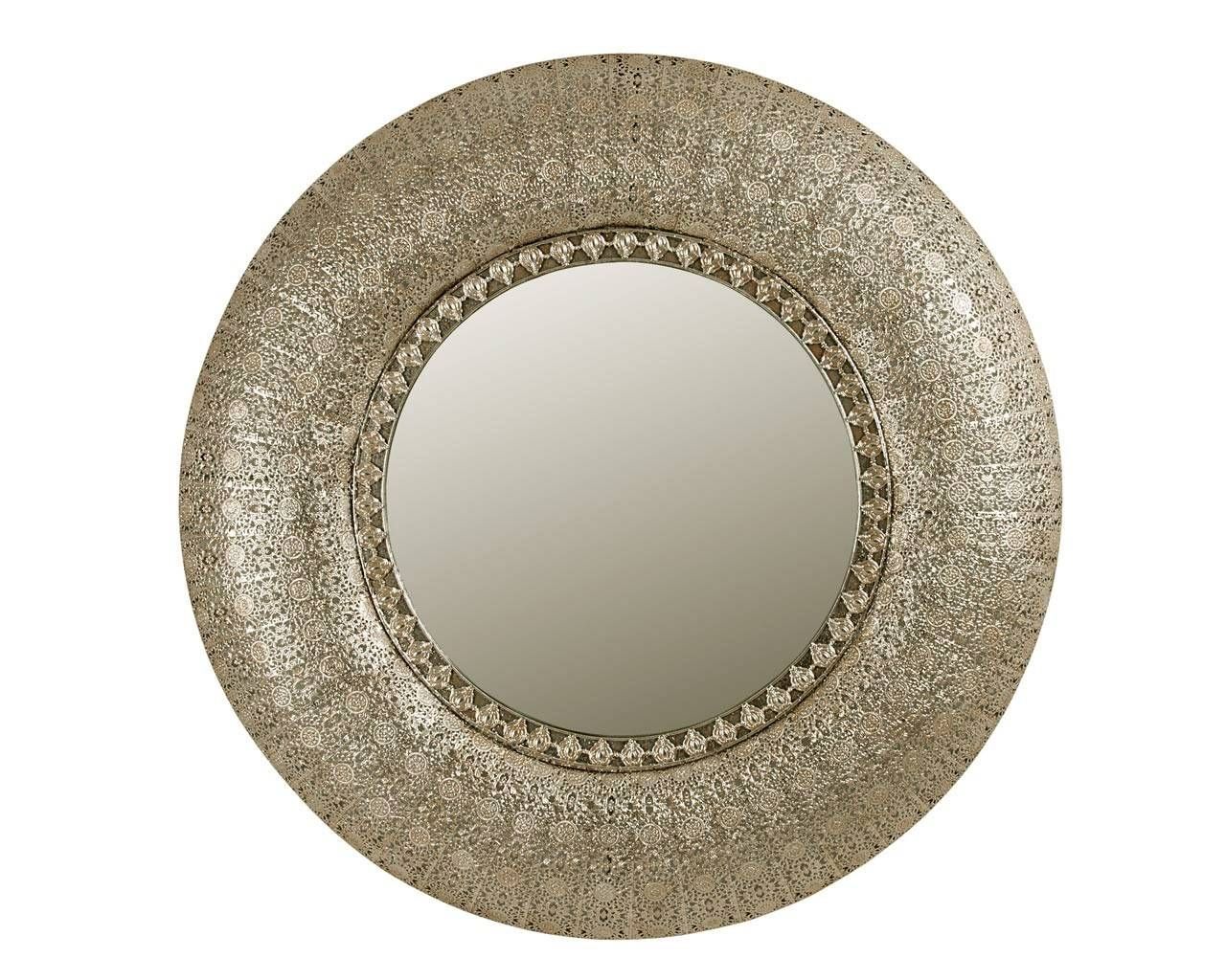 Decor: Antique Round Mirror Iron Mirror With Convex Wall Mirror Throughout Round Convex Wall Mirrors (Photo 15 of 15)