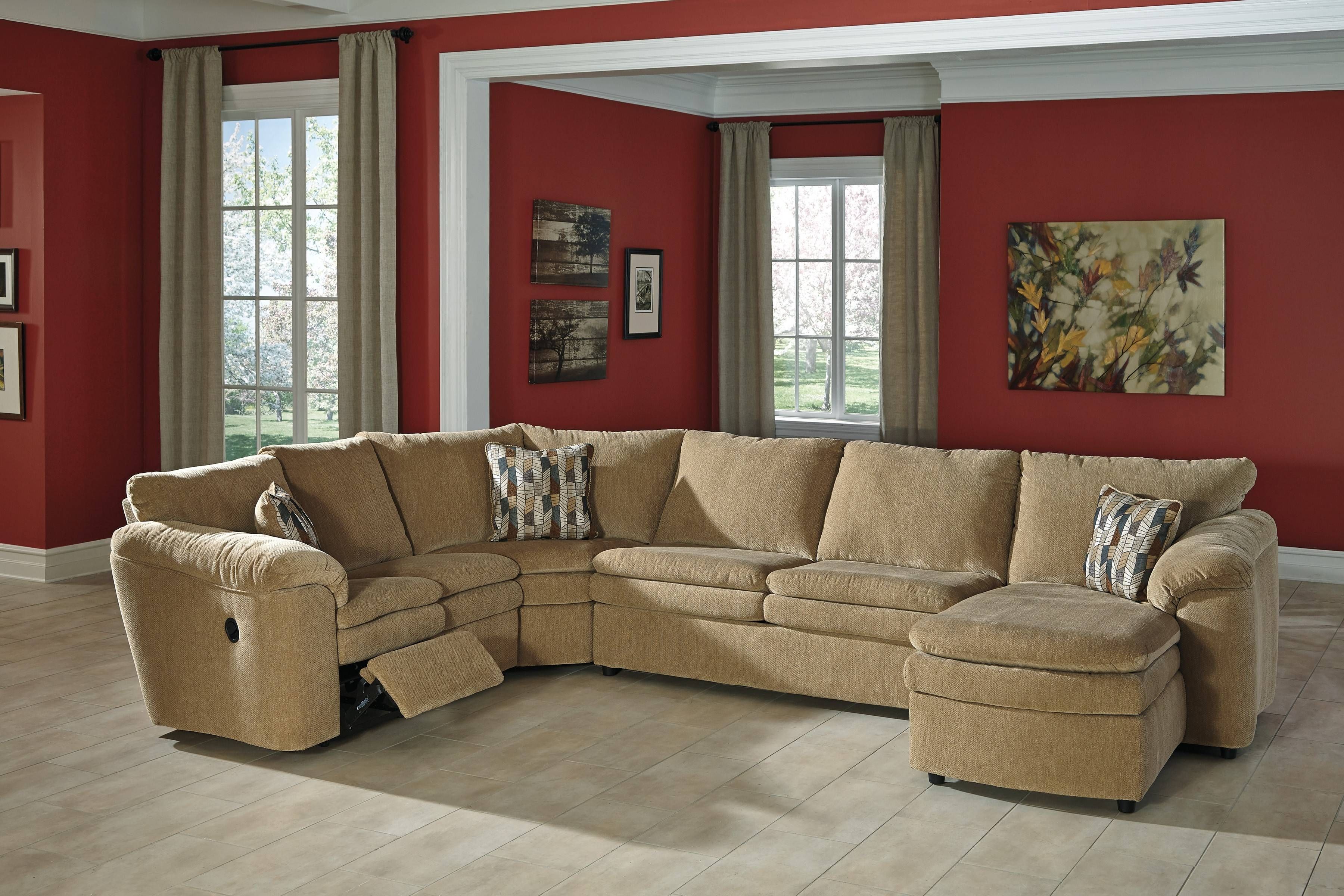 Decorating: Fill Your Living Room With Elegant Ashley Furniture With Regard To Ashley Furniture Brown Corduroy Sectional Sofas (Photo 4 of 15)