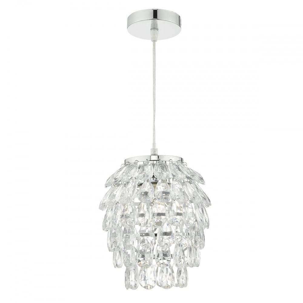 Decorative Polished Chrome And Clear Acrylic Easy Fit Pendant Shade With Easy Fit Pendant Lights (View 8 of 15)