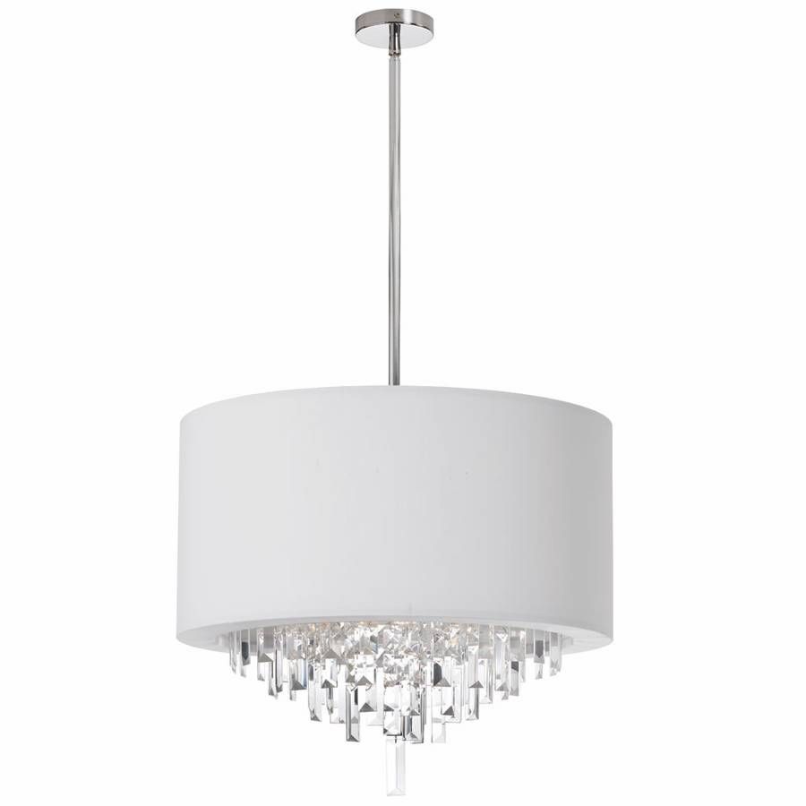 Dining Room Chandelier Crystal Drum Good Looking Chandeliers With White Drum Pendants (Photo 6 of 15)